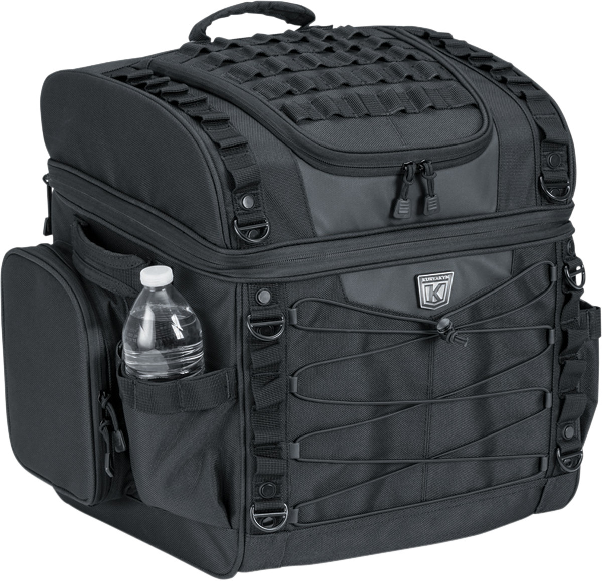 Kuryakyn 5285 Textile Black Momentum Vagabong Seat Rack Bag for Harley Davidson