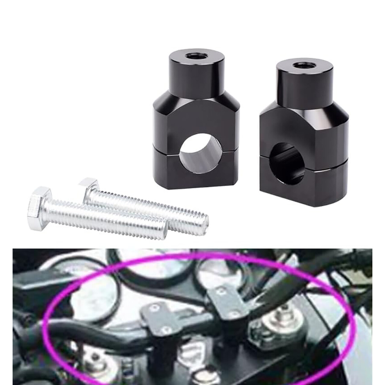 Motorcycle 1″ 25mm Handlebar Risers Handle Mount Clamp Bar Risers Universal
