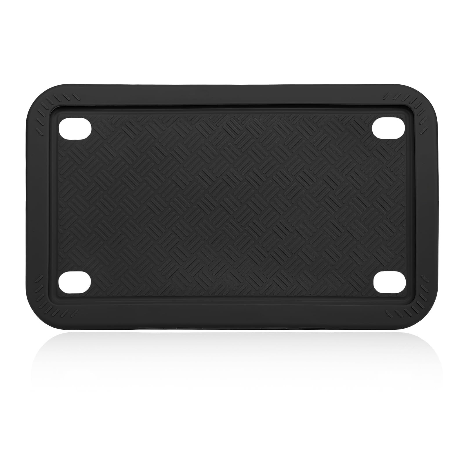 Rattle-Proof Motorcycle License Plate Frame, 7.6×4.6 Inch, Rustproof & Weatherpr