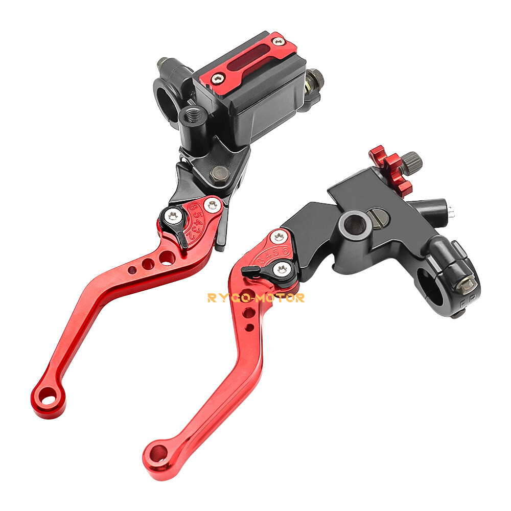 Universal 7/8” CNC Motorcycle Front Brake Cylinder Clutch Lever Reservoir Set