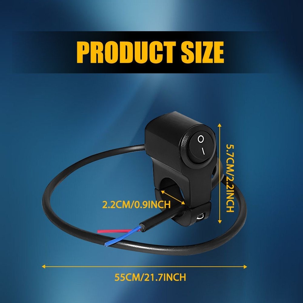 Waterproof Motorcycle 7/8″ Handlebar Headlight Fog Spot Light ON OFF Switch USA