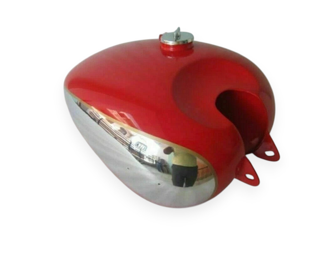 Fit For Panther M100 M120 Chrome & Red Painted Gas Fuel Petrol Tank With Cap