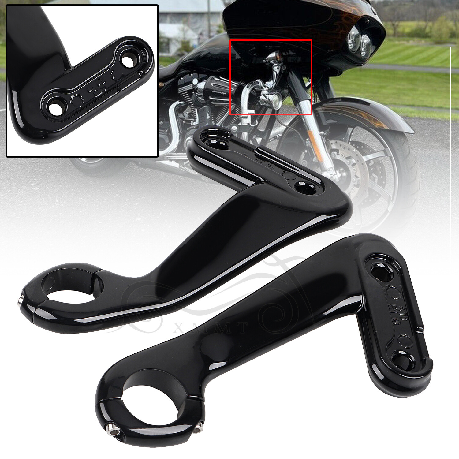 Vivid Black Fairing Support Mounting Bracket For Harley Road Glide Ultra FLTRU