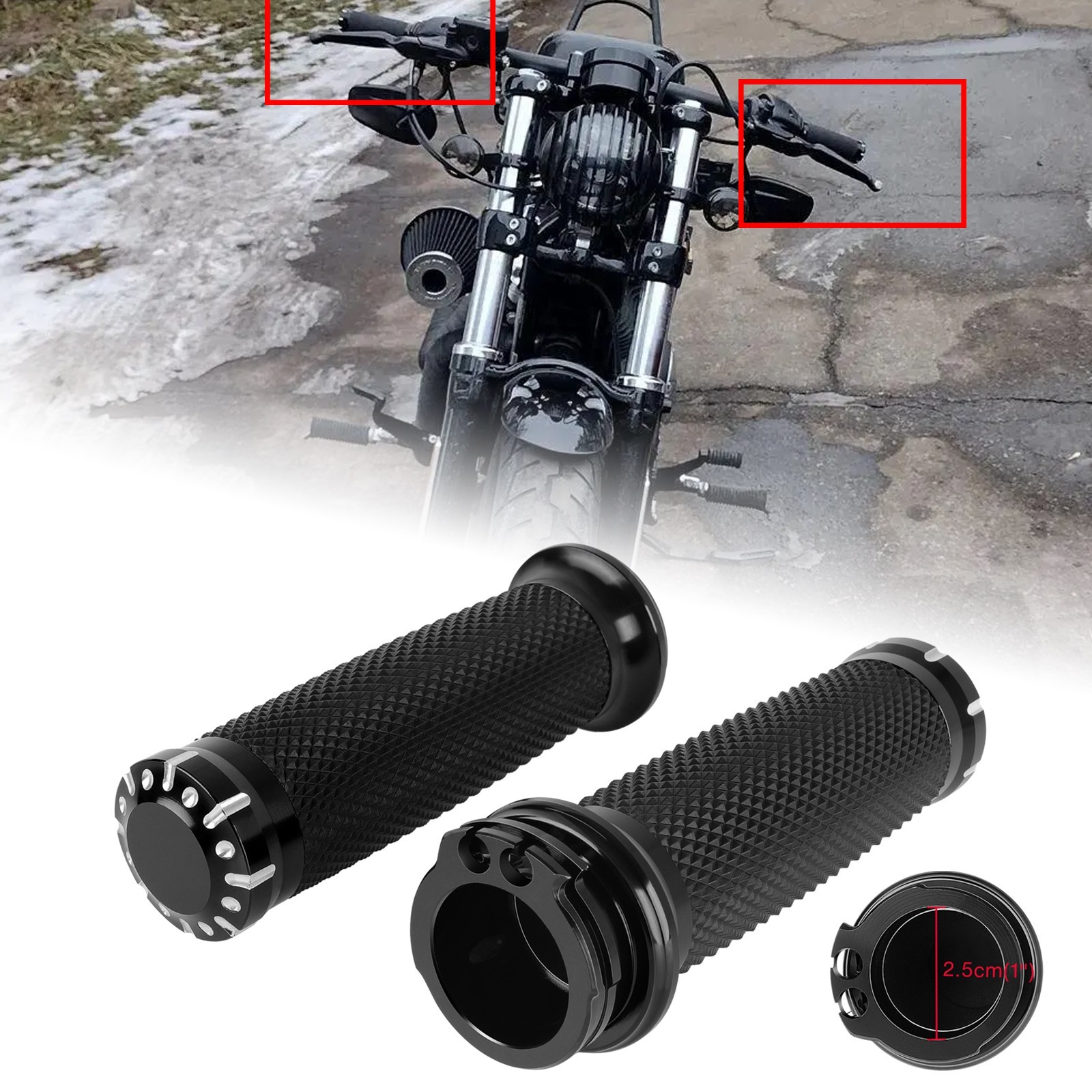 1″ Inch-Handle Bar Hand Grips For Harley Touring Electra Glide Road King Softail