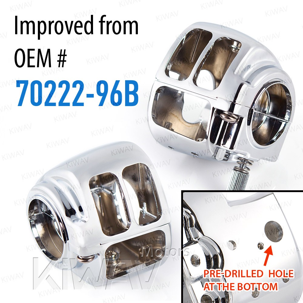KiWAV Chrome switch housing kit fits H-D 08-09 Softail Rocker FXCW US STOCK