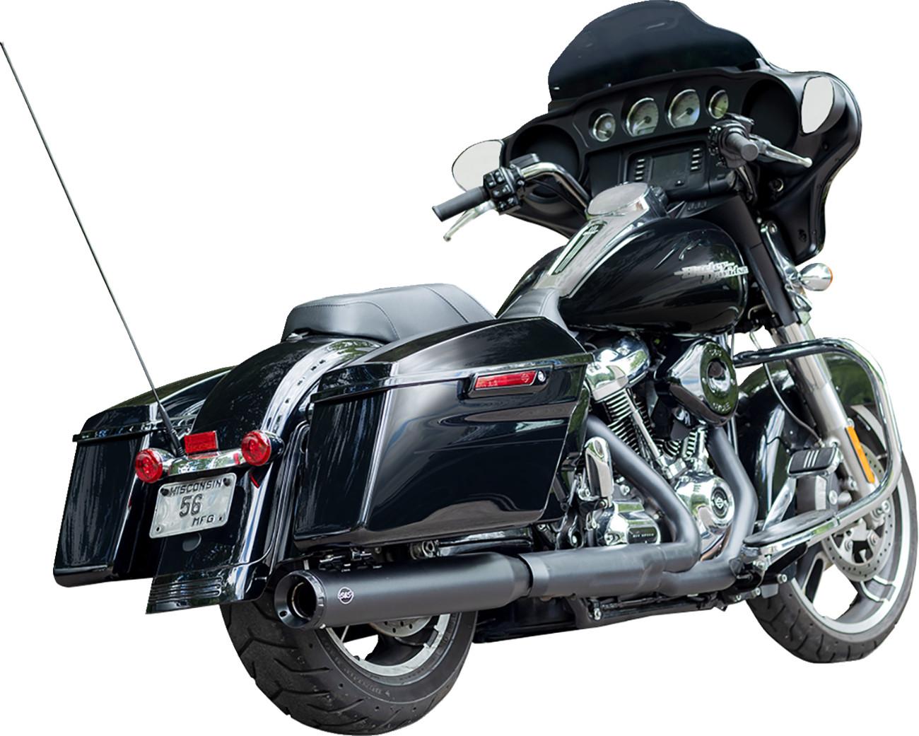 S&S CYCLE For 2-into-1 Swindler Exhaust Conversion Kit – 4″ – Black – M8 Touring