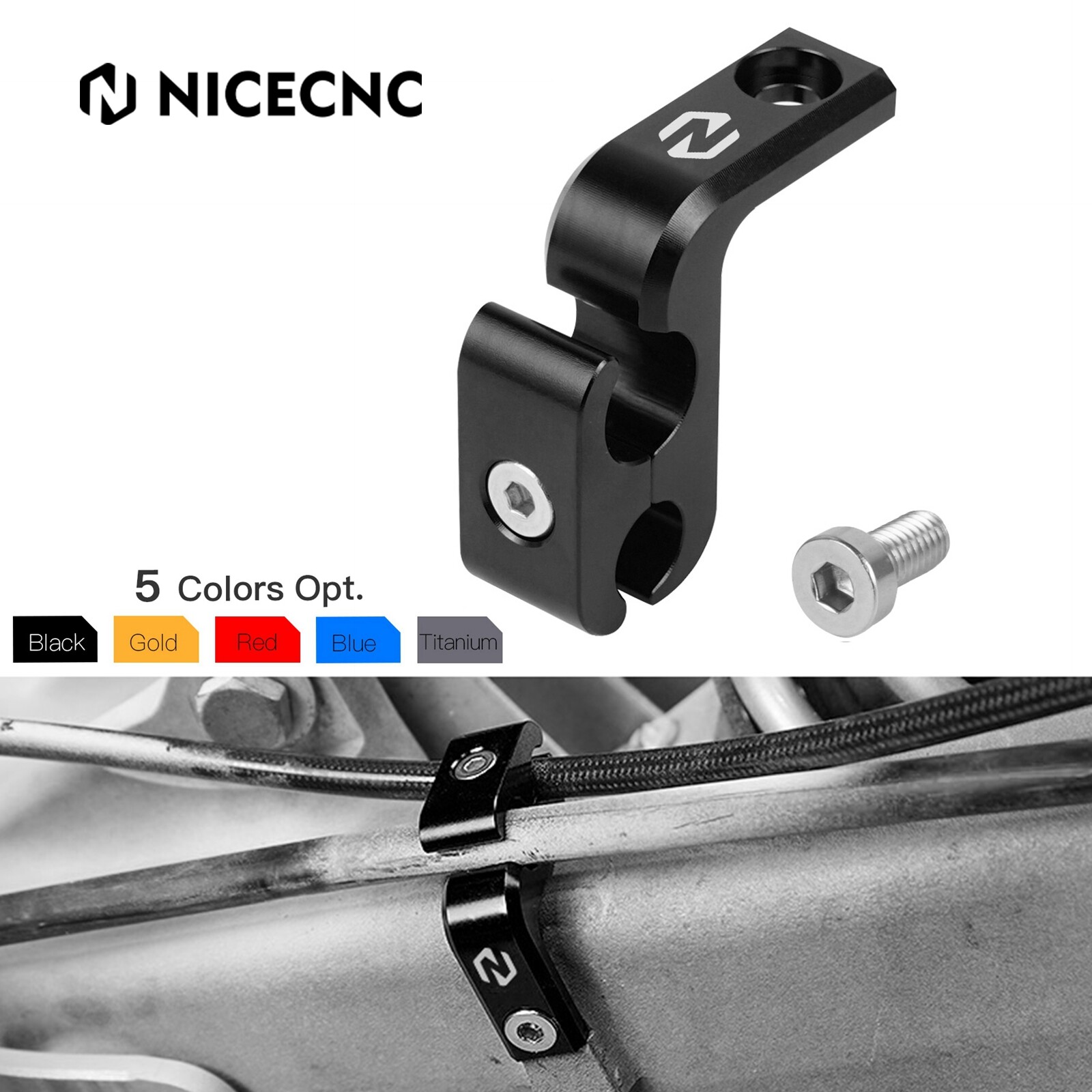 Aluminum Dual Brake Line Cable Clamp Holder For Yamaha Raptor 700 700R SE 2014+