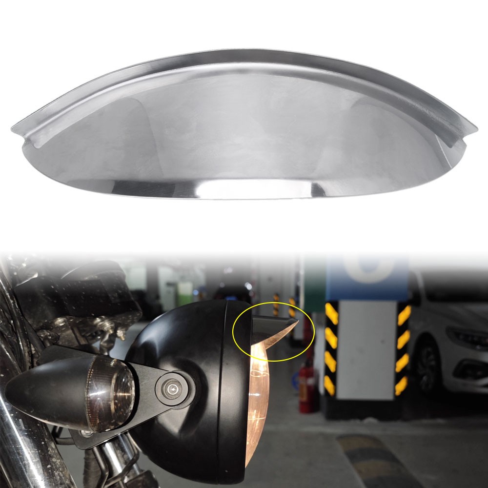 Silver 7″ Round Headlight Visor For Harley Softail Honda VT1100C Shadow Spirit