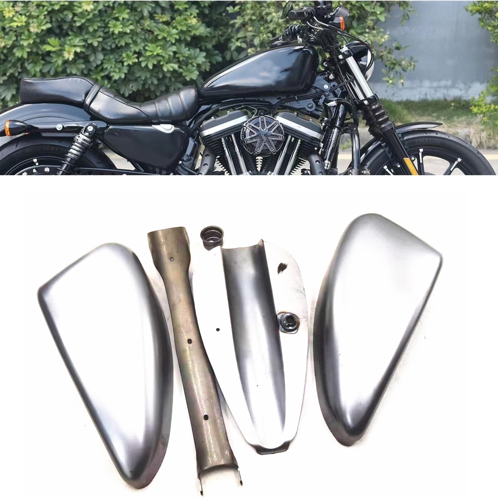 Unpainted Silver Petrol Gas Tank With Oil Cap Universal Fit For All Motorcycle