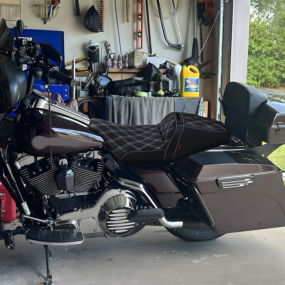 Diamond Thicker Comfortable Step Up Seat For Harely Electra / Road Glide 1997-07