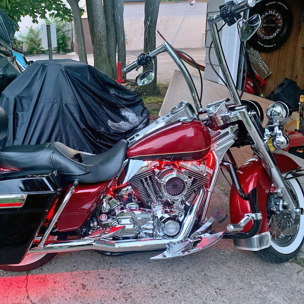 12” 14” 16” 18” Rise Meathook Ape Hanger Fat Bar 1-1/2″ Handlebar For Harley