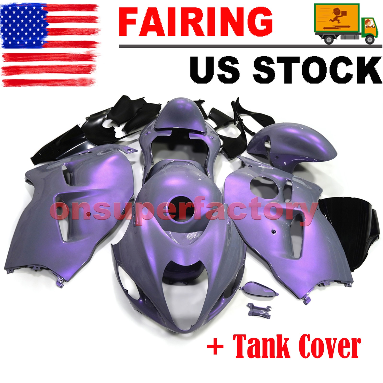 Injection Chameleon Purple Gray For SUZUKI Hayabusa GSXR1300 99-07 Fairing Kit