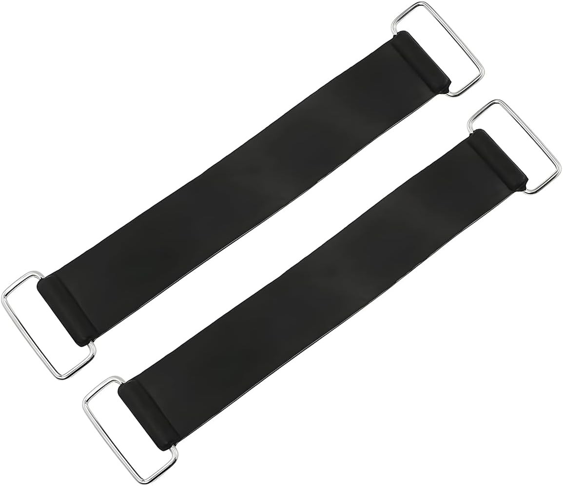 Motorcycle Battery Strap, 2PCS Rubber Band Holder Metal Buckles