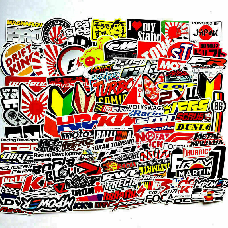 Lot Set of 100 Motorcycle Motocross Decals Stickers Racing Car Dirtbike ATV UTV