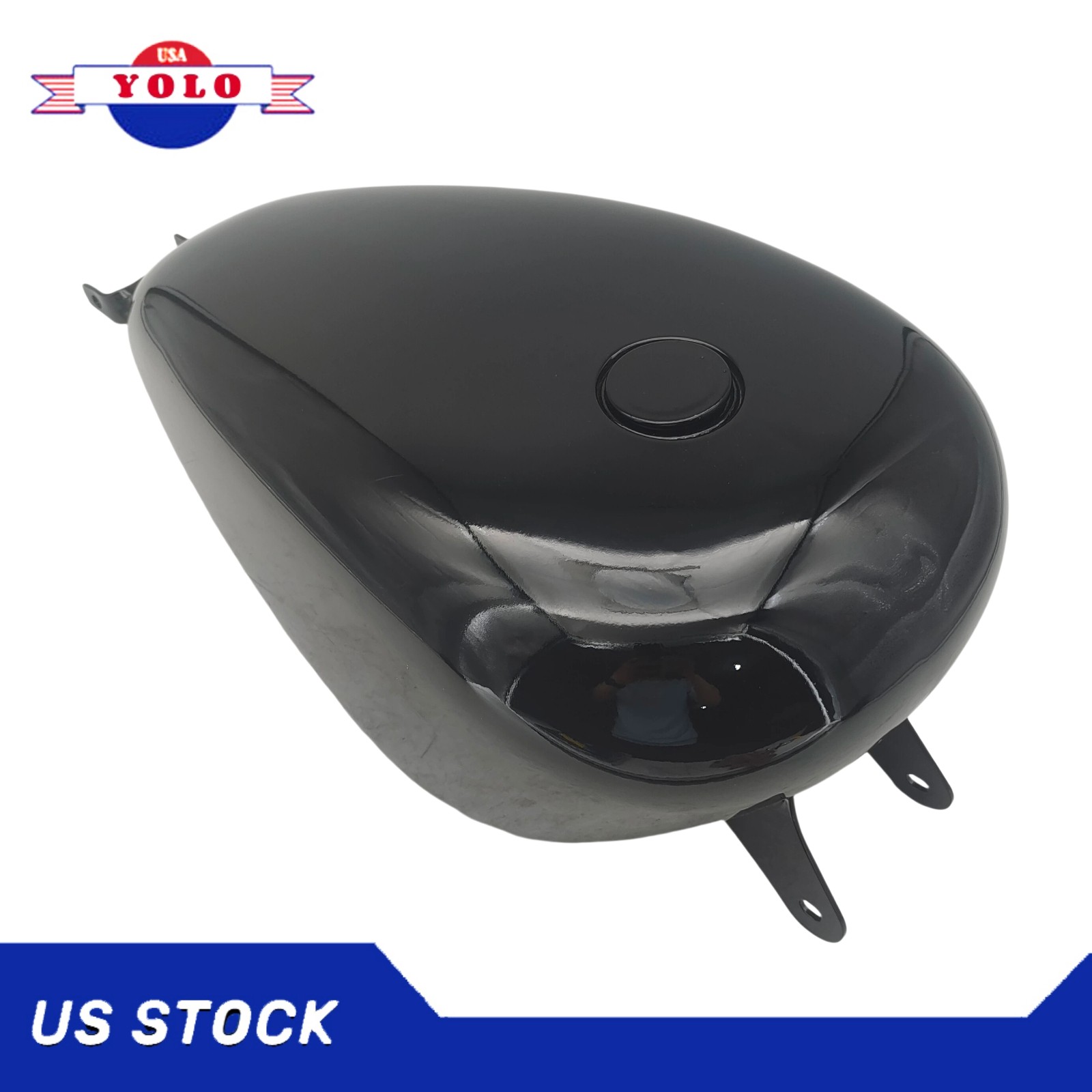 USA Fit For Harley Sportster 883 XL 1200 04-06 Vivid Black 3.7gal. Gas Fuel Tank