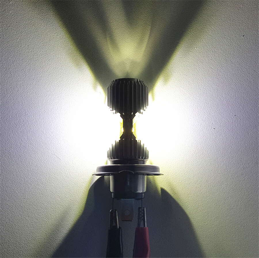 H4 LED Front Light Bulb Headlight Hi/Lo Beam 6000K Bright For Motorcycle 20W