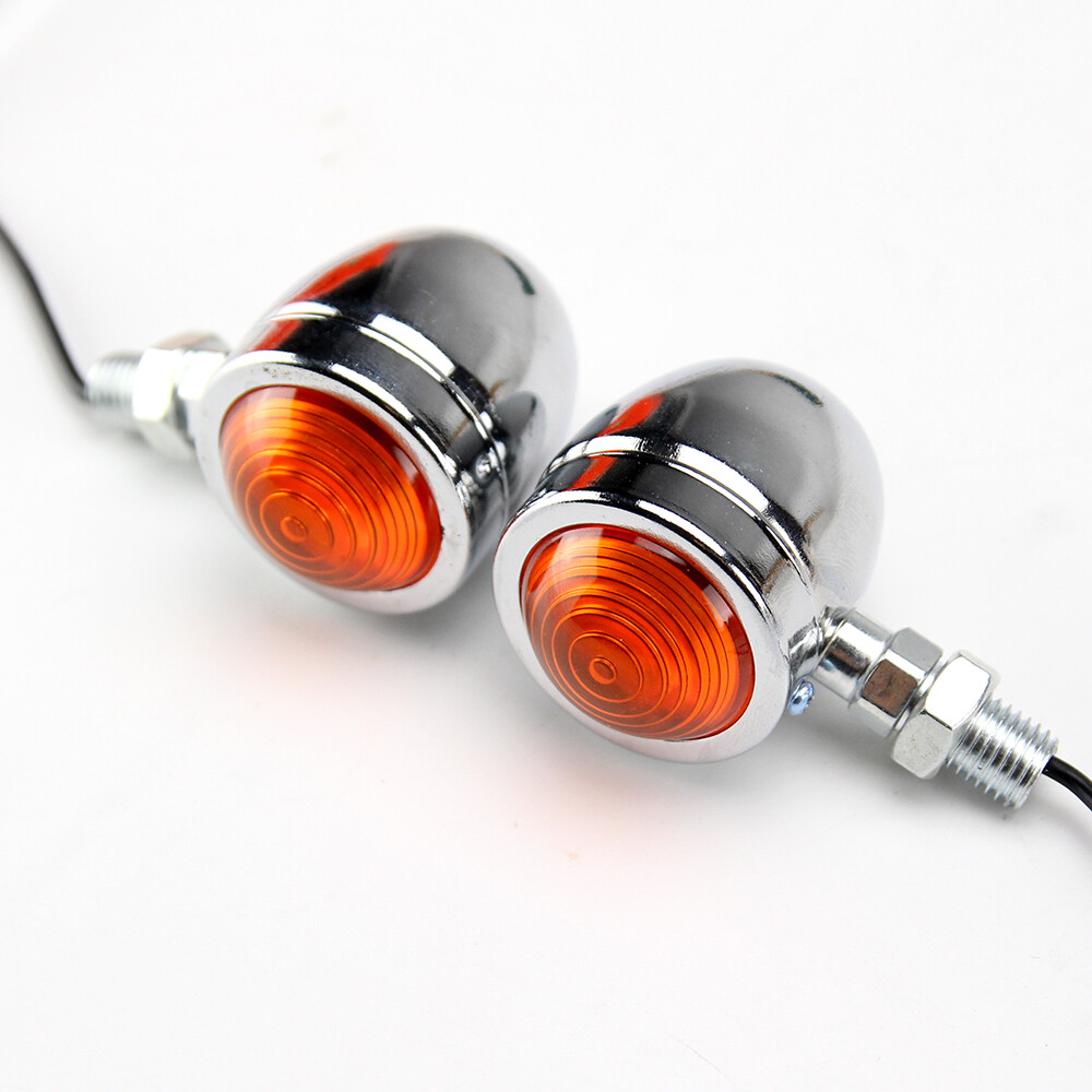 4x Motorcycle Chrome Bulb Bullet Blinker Turn Signal Tail Light For Harley HONDA