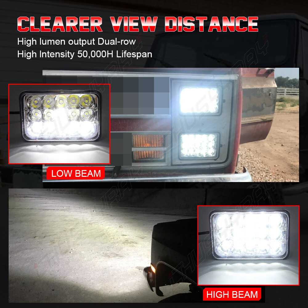 6×4 60W Led Headlight For Deere 6000-7010 Series LED Hood Light-Hi/Lo