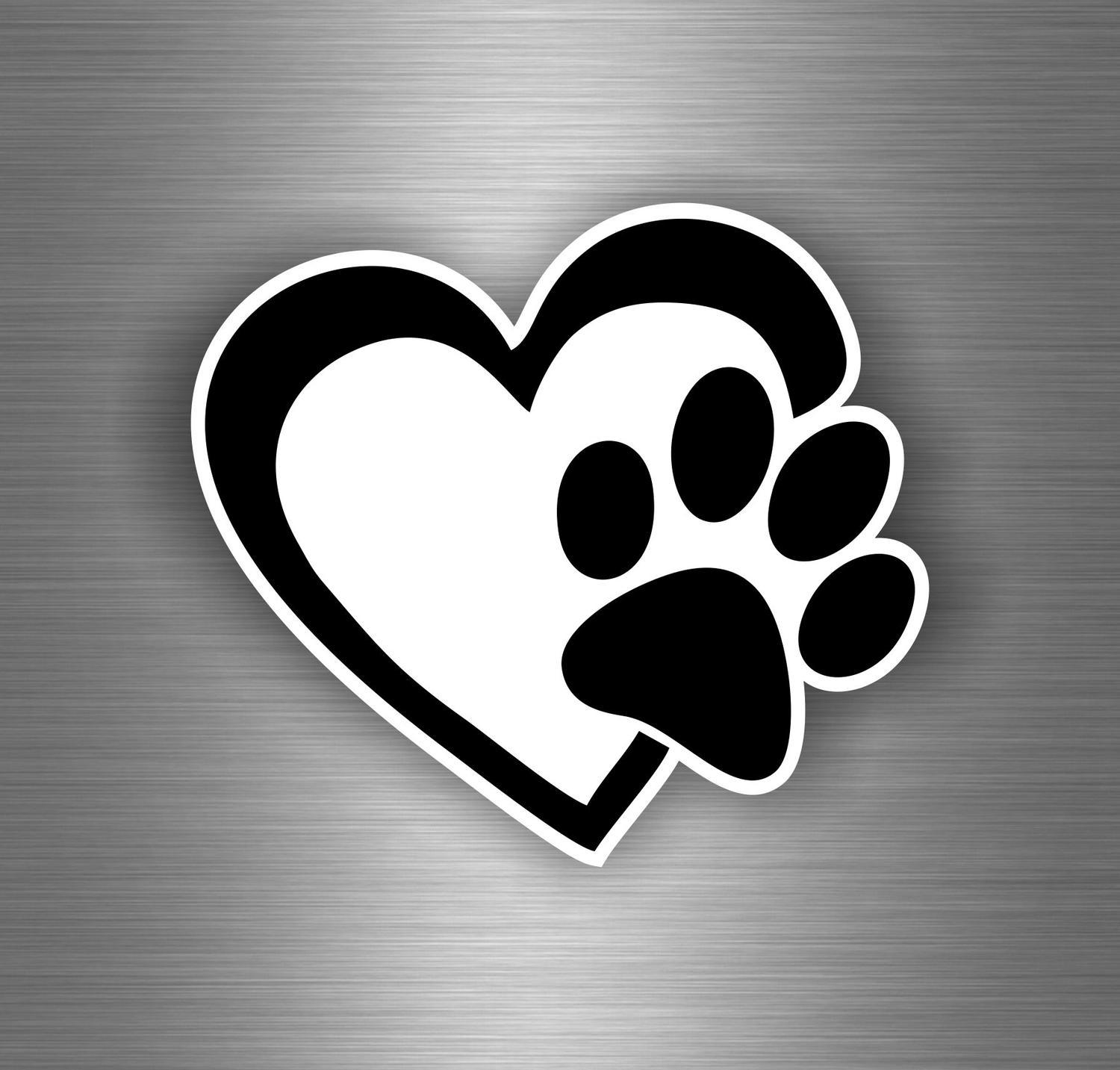 Sticker Car Motorcycle Tuning Bear Paw Heart Print