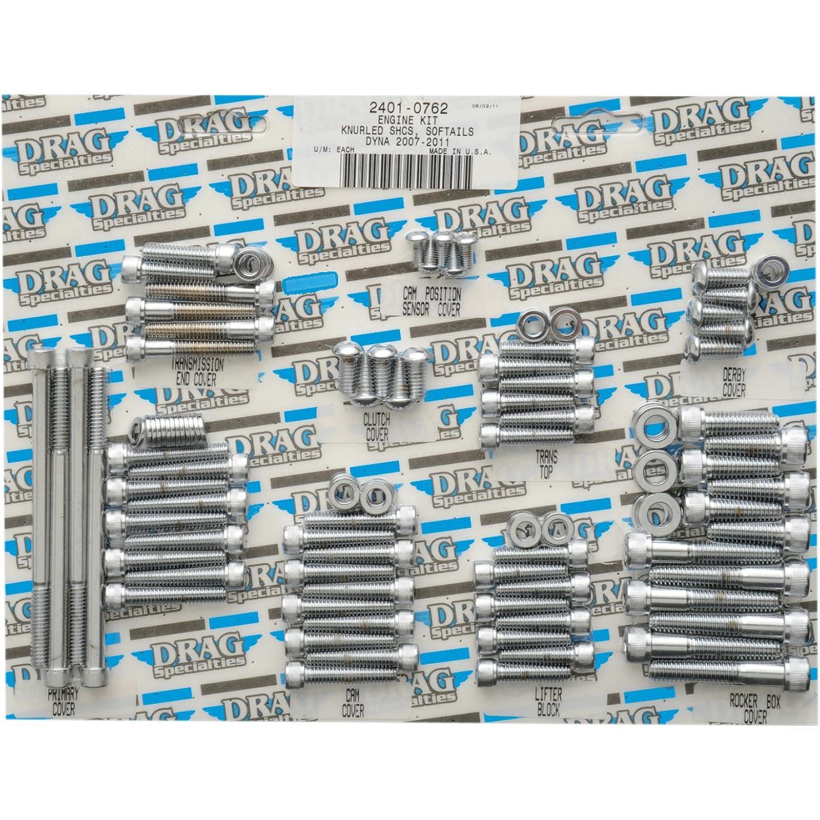 Drag Specialties Bolt Kit Motor Knurled 07-17 ST 2401-0762
