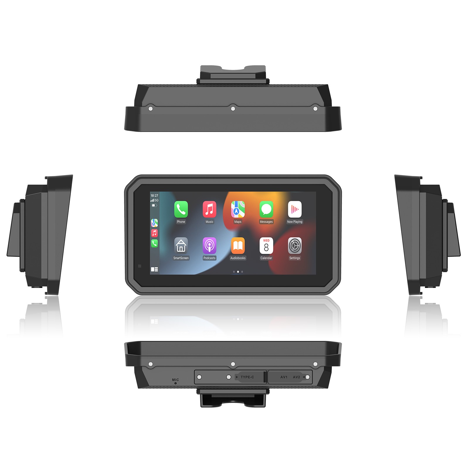 6″ Motorcycle Carplay GPS Navigation Wireless CarPlay & Android Auto IP67 WIFI