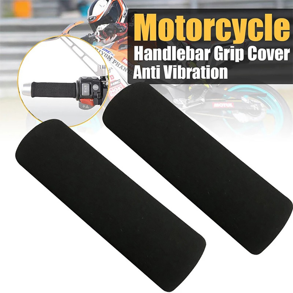 Pair Motorcycle Handlebar Cover Anti Vibration Motorbike Slip-on Foam Protection
