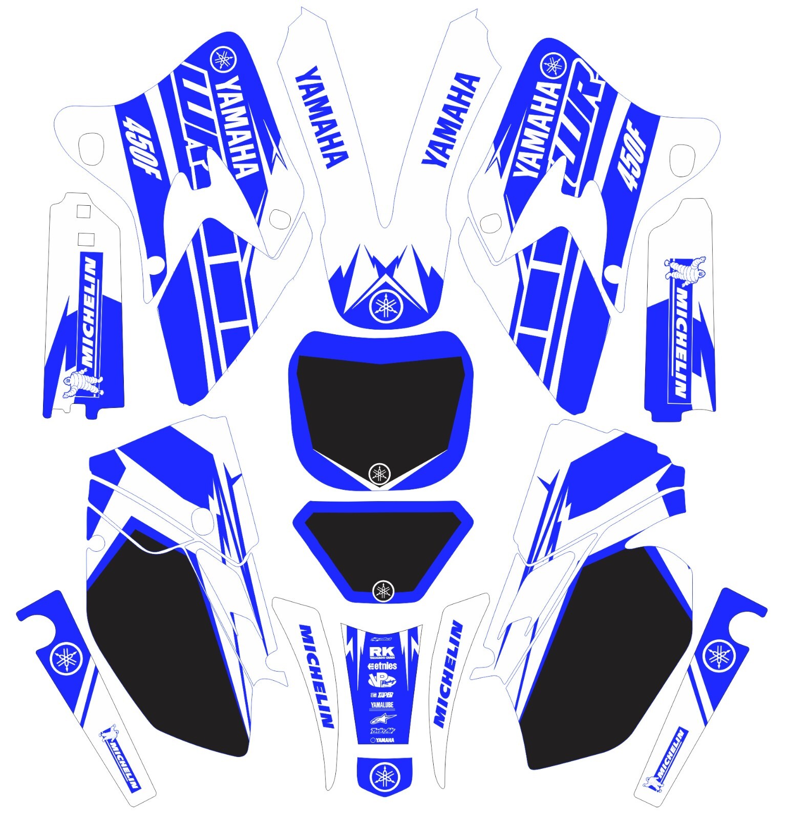 Decals for Blue White YAMAHA WR 450F WR450F 2005 2006 GRAPHICS