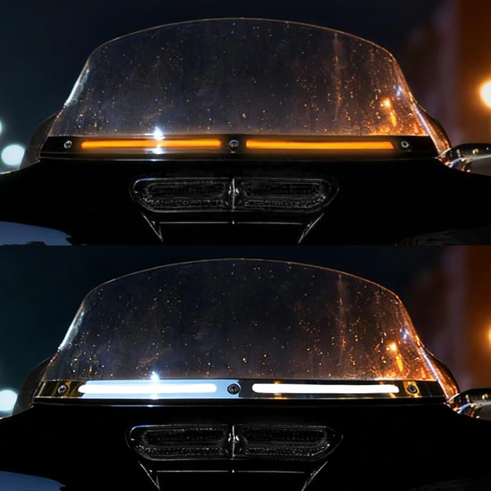 Batwing Windshield Trim LED DRL Signal For Harley Street Electra Glide 14-2024