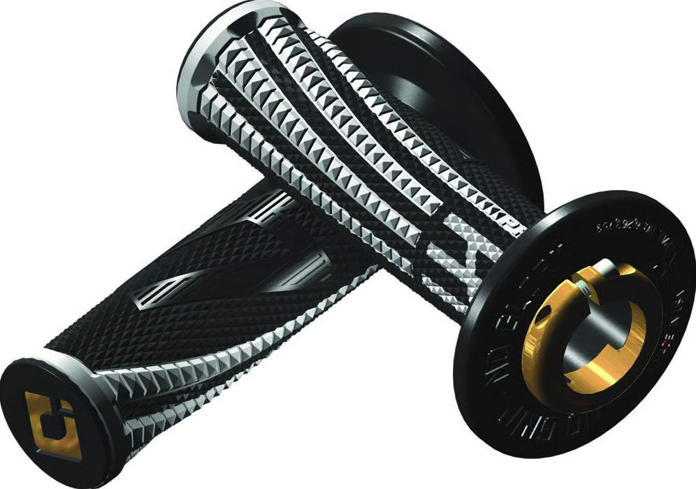 ODI Emig2 Pro V2 Lock-On Grips – Black/White Motorcycle Street Bike Dirt Bike