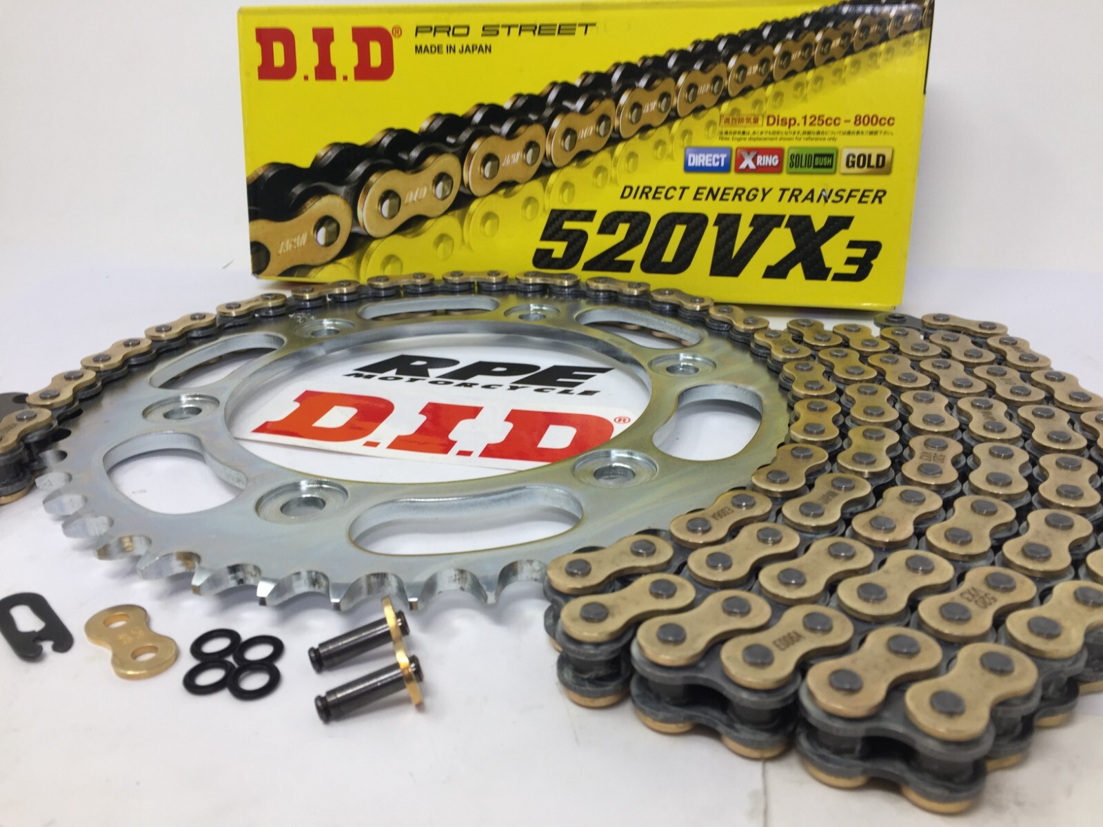 2015-2018 DUCATI SCRAMBLER DID VX3 GOLD CHAIN AND SPROCKETS KIT