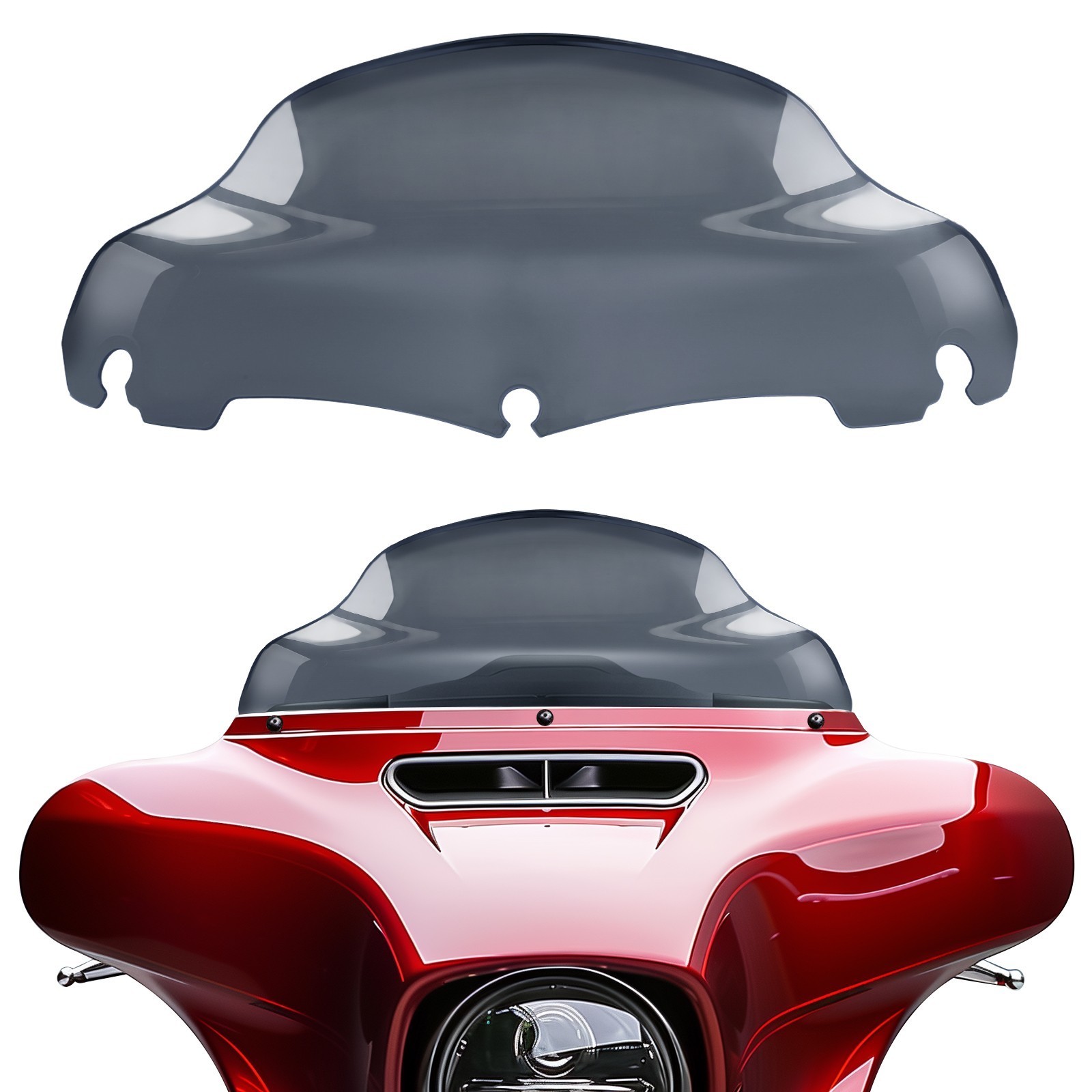 9″ Smoke Wave Windshield Windscreen For Harley Street Glide Special 2014-2024