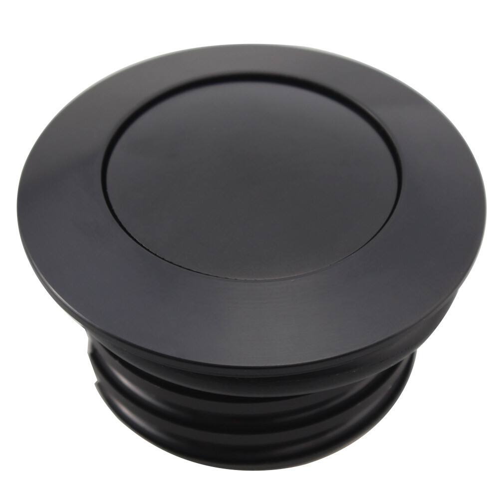 Black Flush Mount Pop Up Vented Fuel Tank Gas Cap For Harley Touring Road King