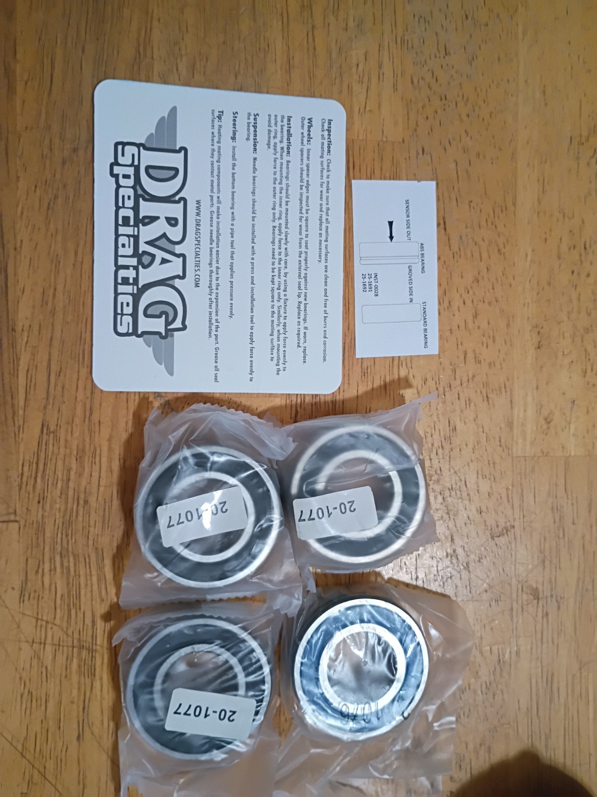 Drag Specialties Rear Wheel Bearing Kit ABS Harley 2006-2023 0215-0963 25-1692