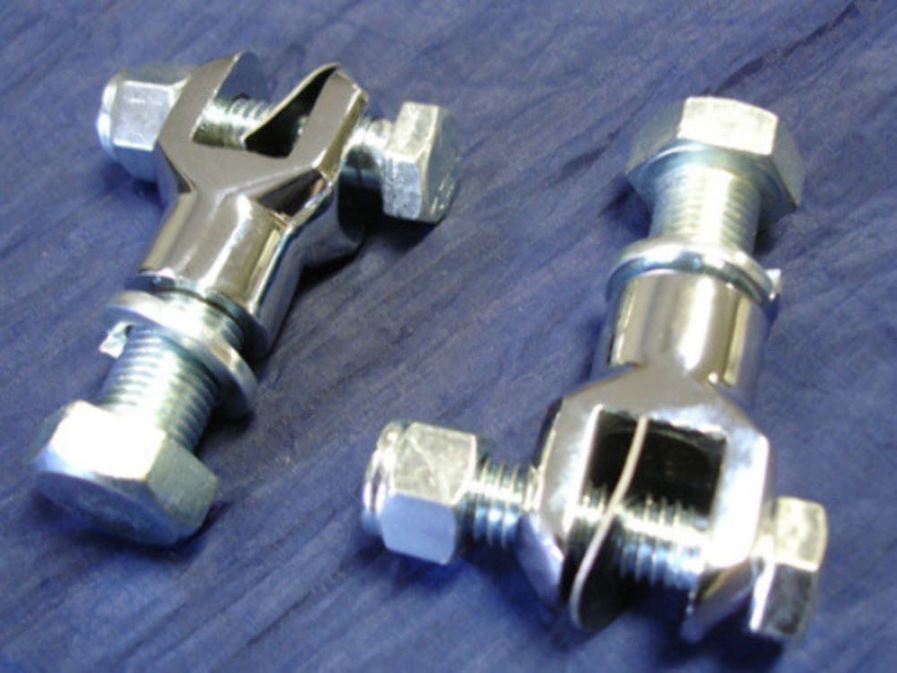 CHROME FOOT PEG CLEVIS SET PASSENGER FOOTPEG MOUNTS HARLEY REPL OE # 50900-72