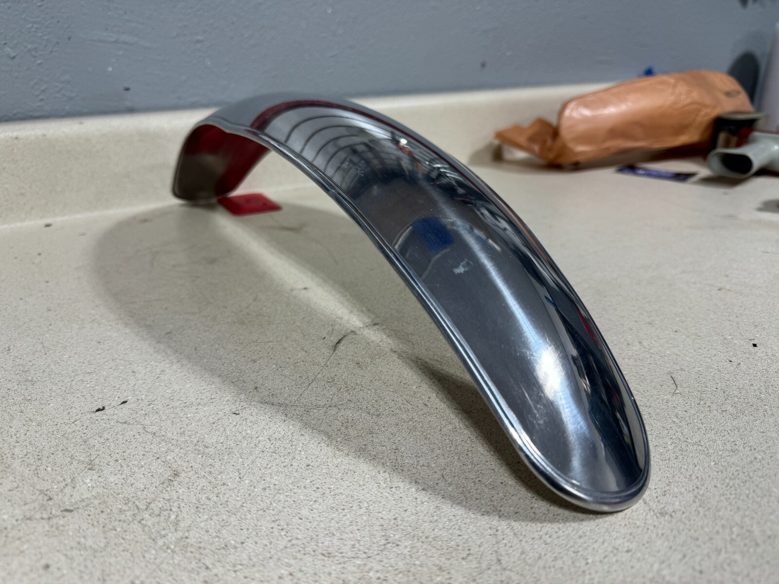 Vintage Universal Polished Aluminum Front Fender New in the Wrapper