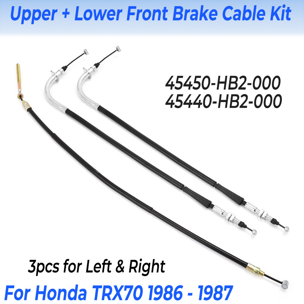 For Honda TRX70 Upper + Lower Front Brake Cable Kit Left & Right 1986 – 1987