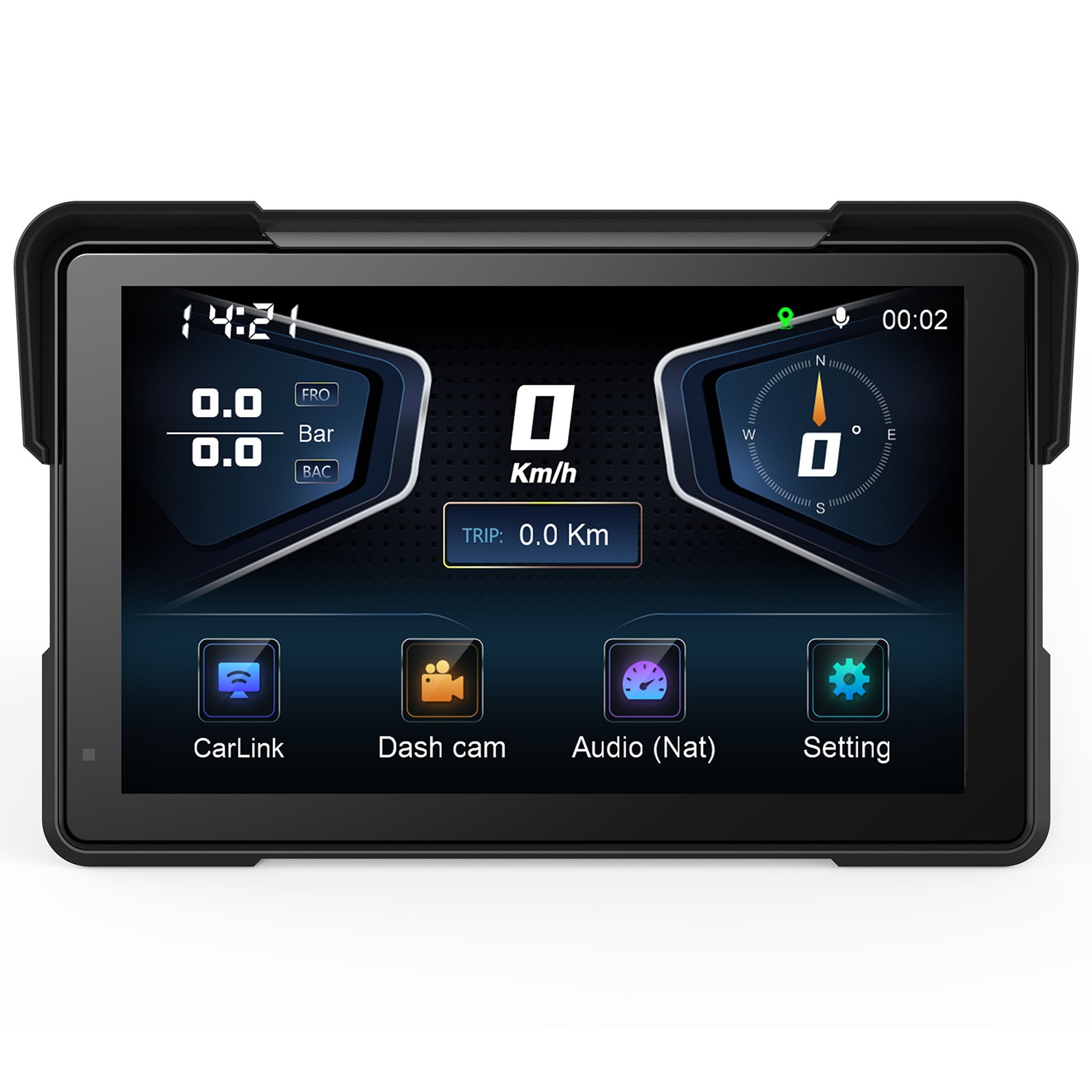 7″ IPS TOUCH SCREEN MOTORCYCLE GPS NAVI WIRELESS CARPLAY ANDROID SCOOTER MOPED