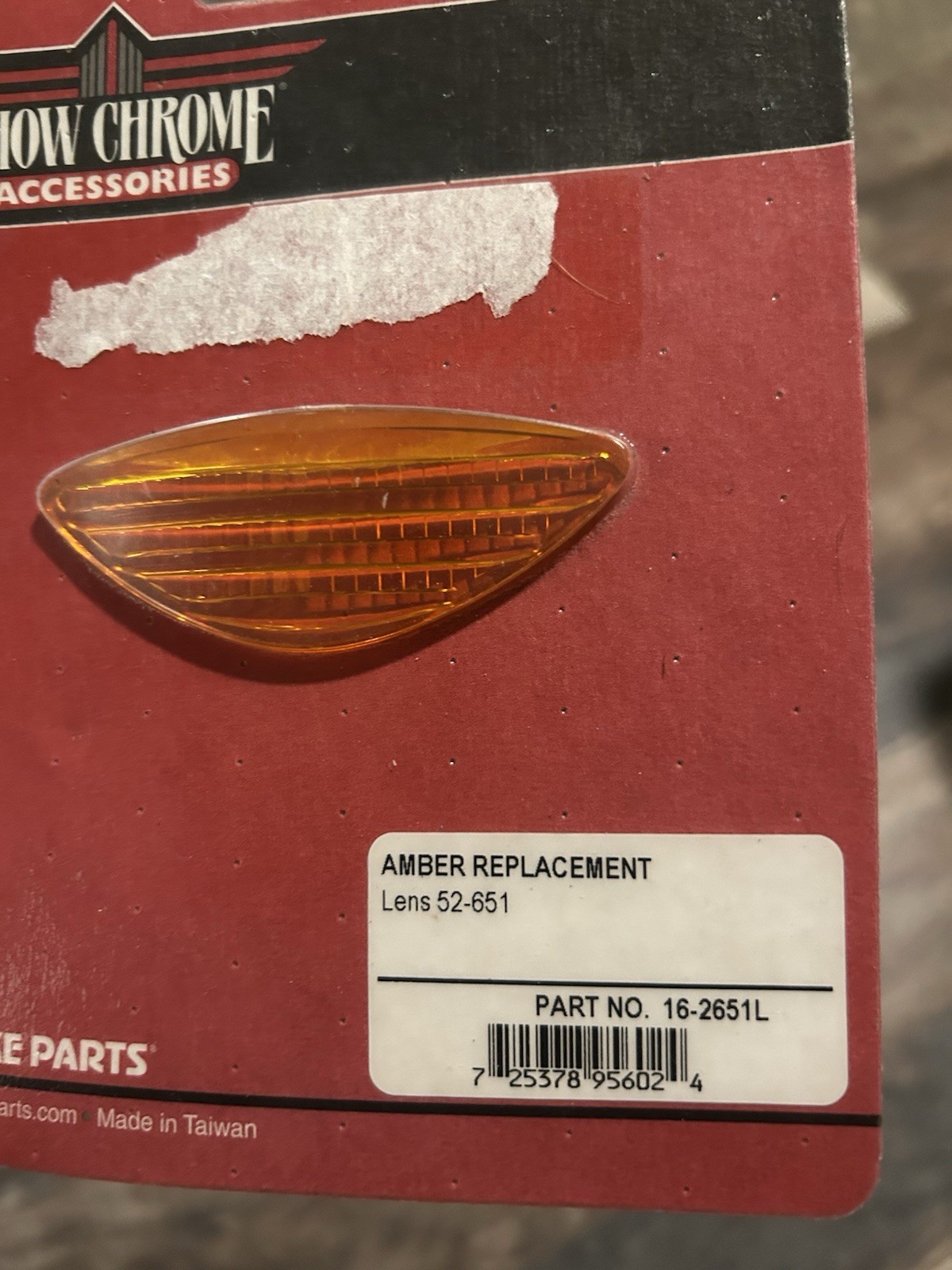 Honda GL1800 Amber Front Fender Accent light Lens Show Chrome Goldwing 52-651