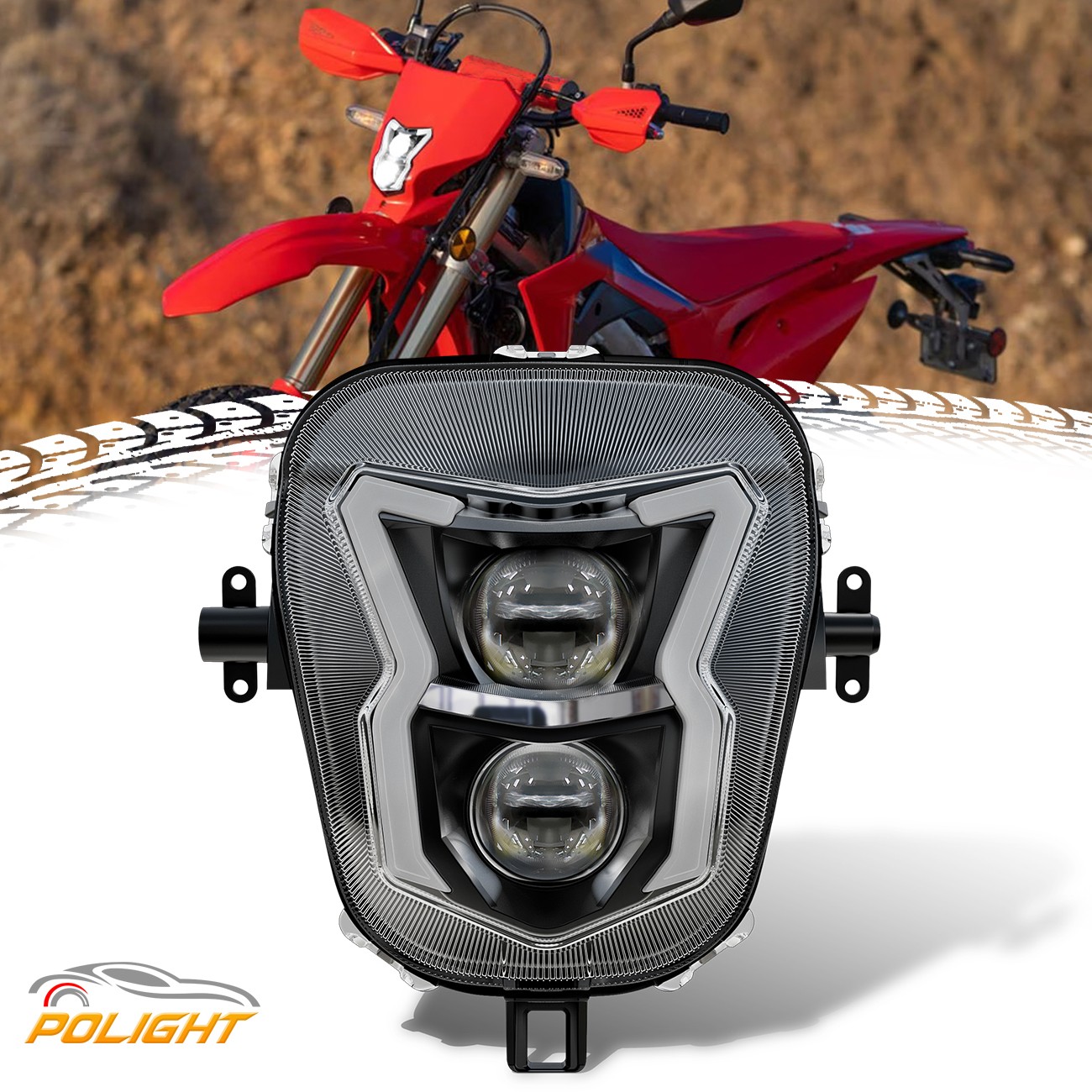 LED Headlight Hi/Low Beam DRL Sealed Assembly For Honda CRF450RX CRF450L 2019-23