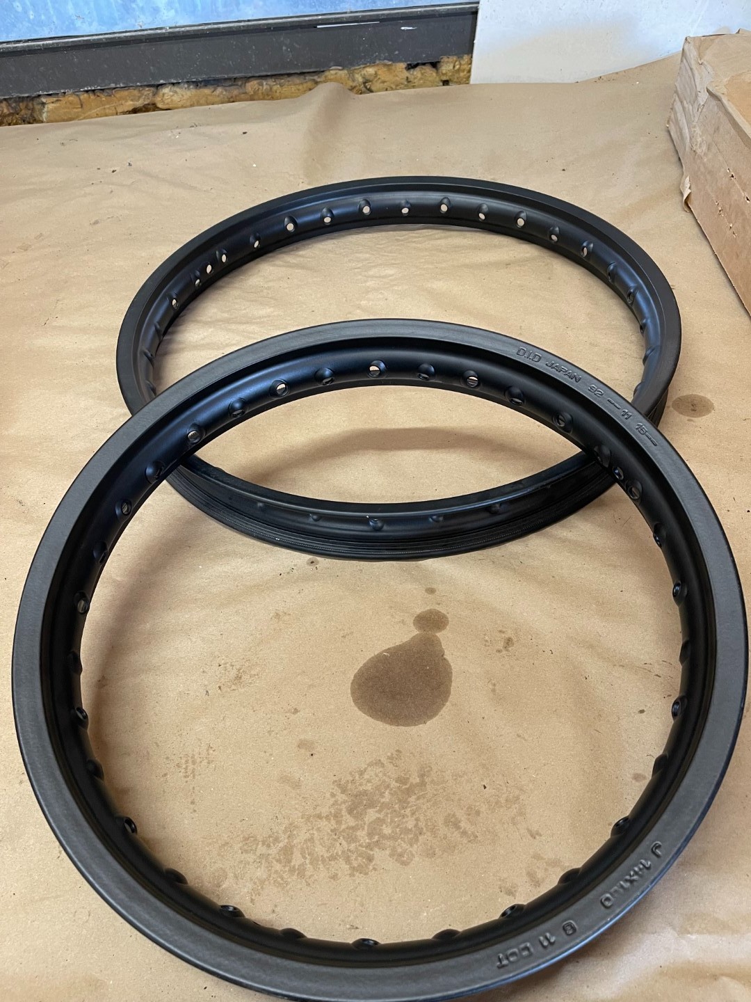 2012 YAMAHA YZ85 FRONT AND REAR RIM D.I.D 14X1.60 AND 17X1.40 POWDER COATED