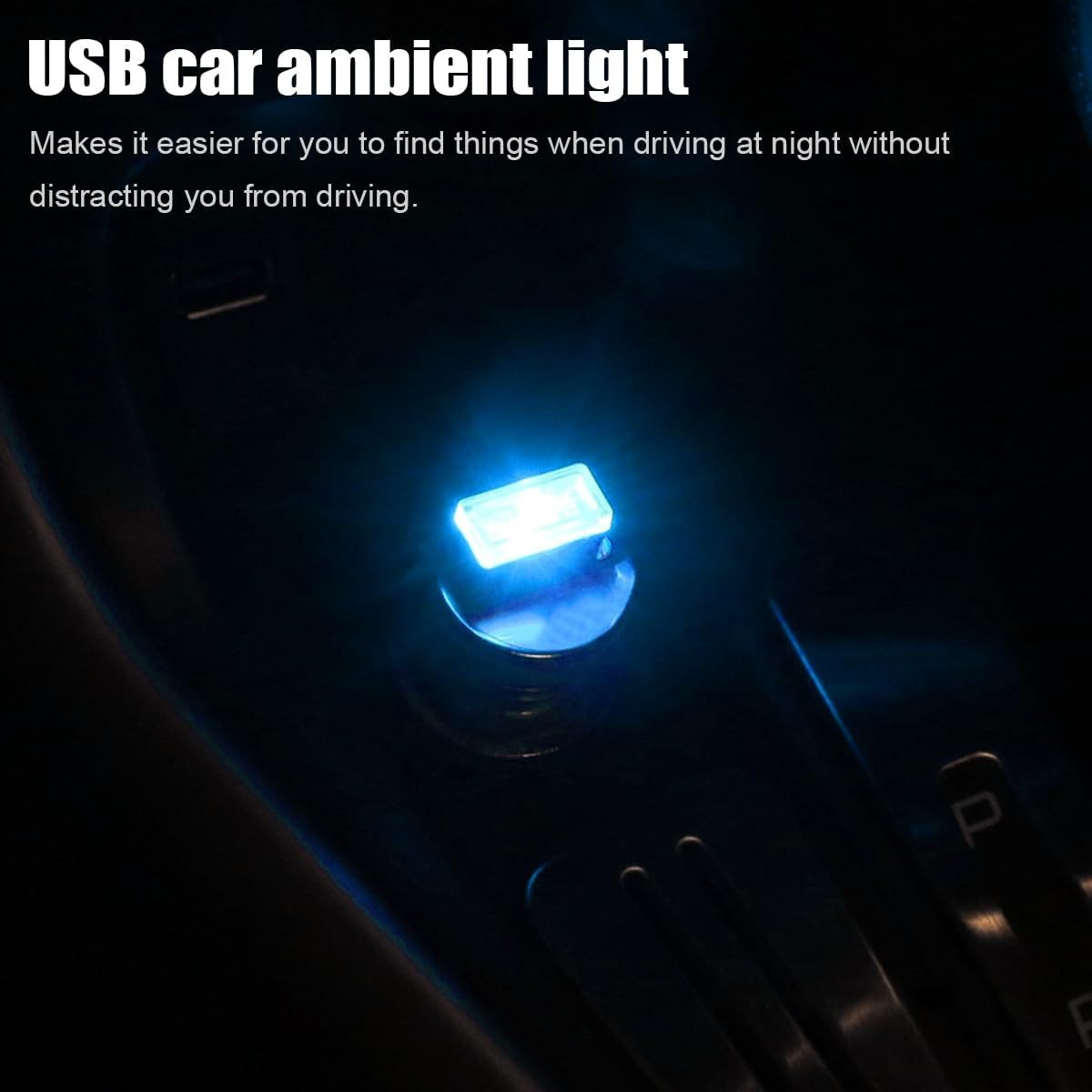 USB Plug-In Vehicle Ambient Lighting Kit, Car Interior Atmosphere LED Lamp, Univ