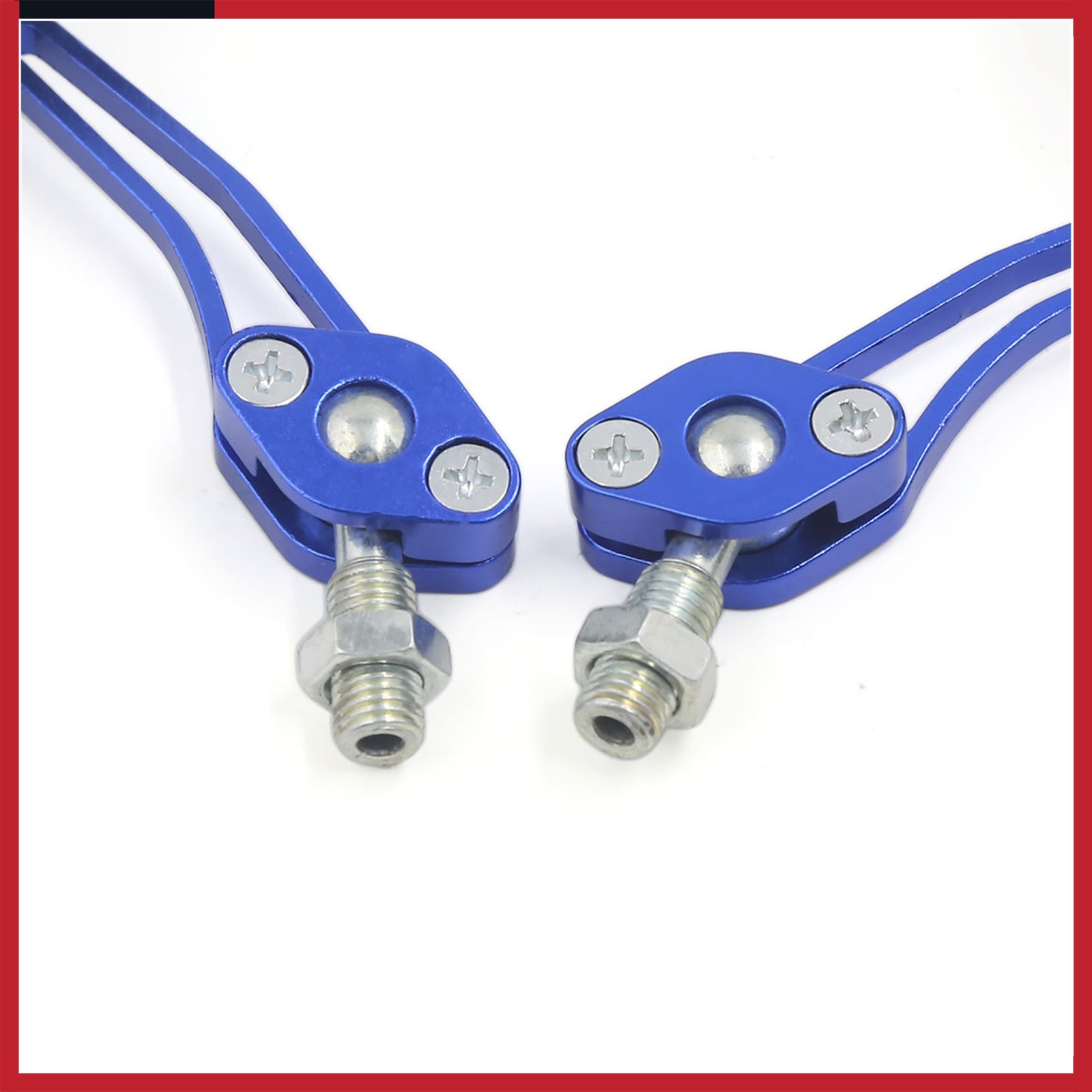 Pair 10mm 360 Degree Rotatable Motorcycle Bike Universal Mirror Blue