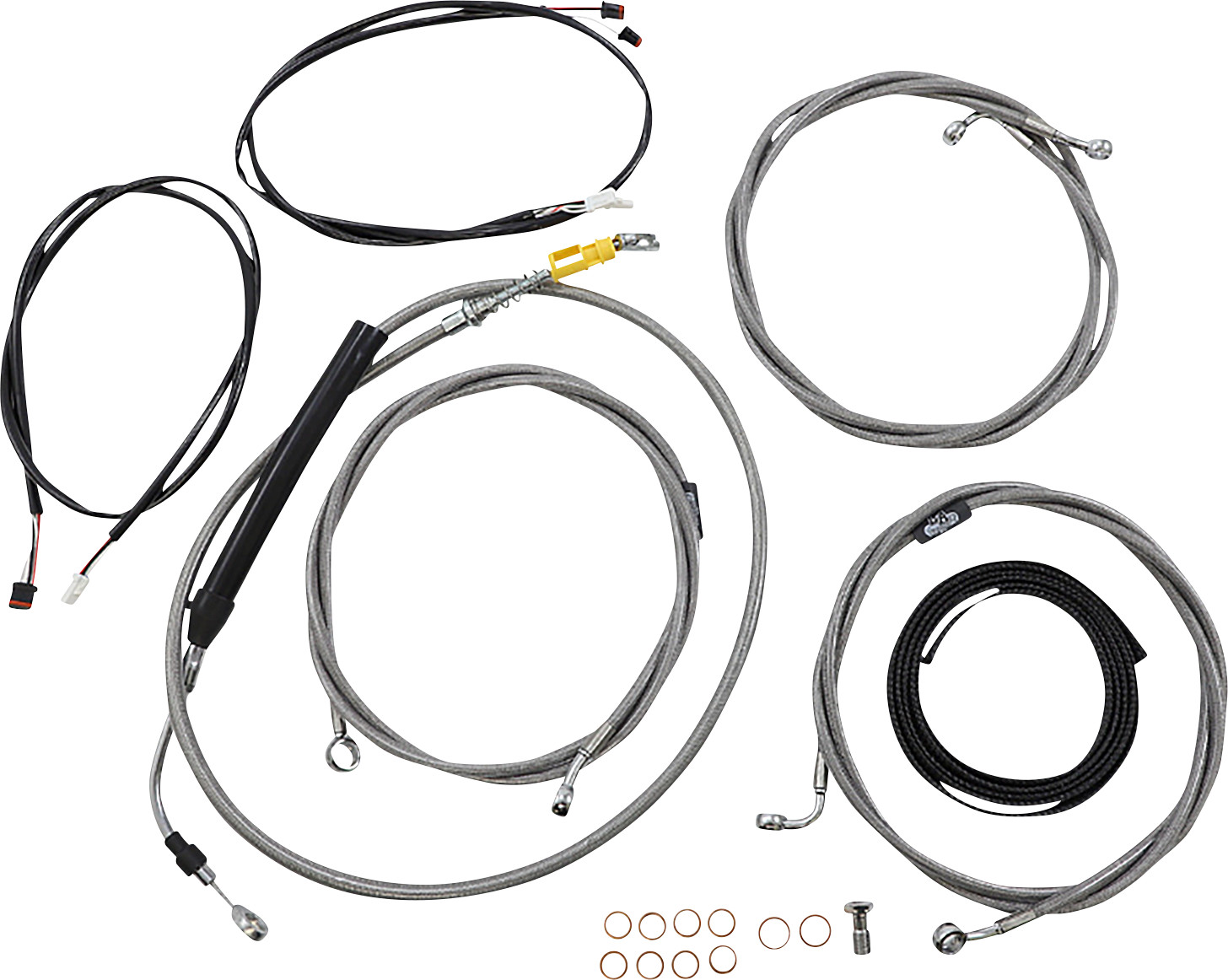 LA Choppers LA-8058KT3-19 Plug-and-Play Cable Kit 18-20in Bar 21-22 FLHR ABS