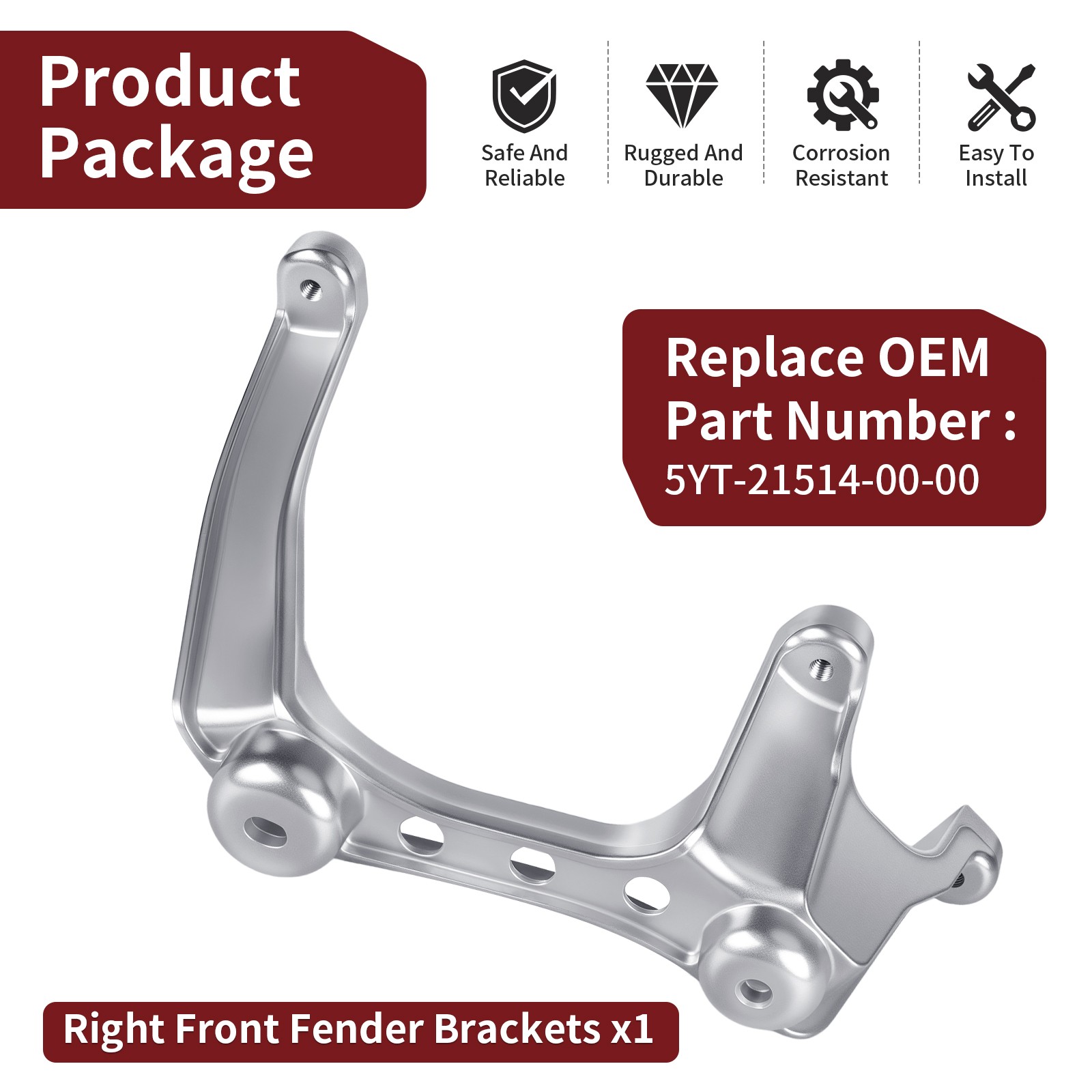 Right Front Fender Bracket Headlight Mount For Yamaha Raptor 350 YFM 350R 04-13