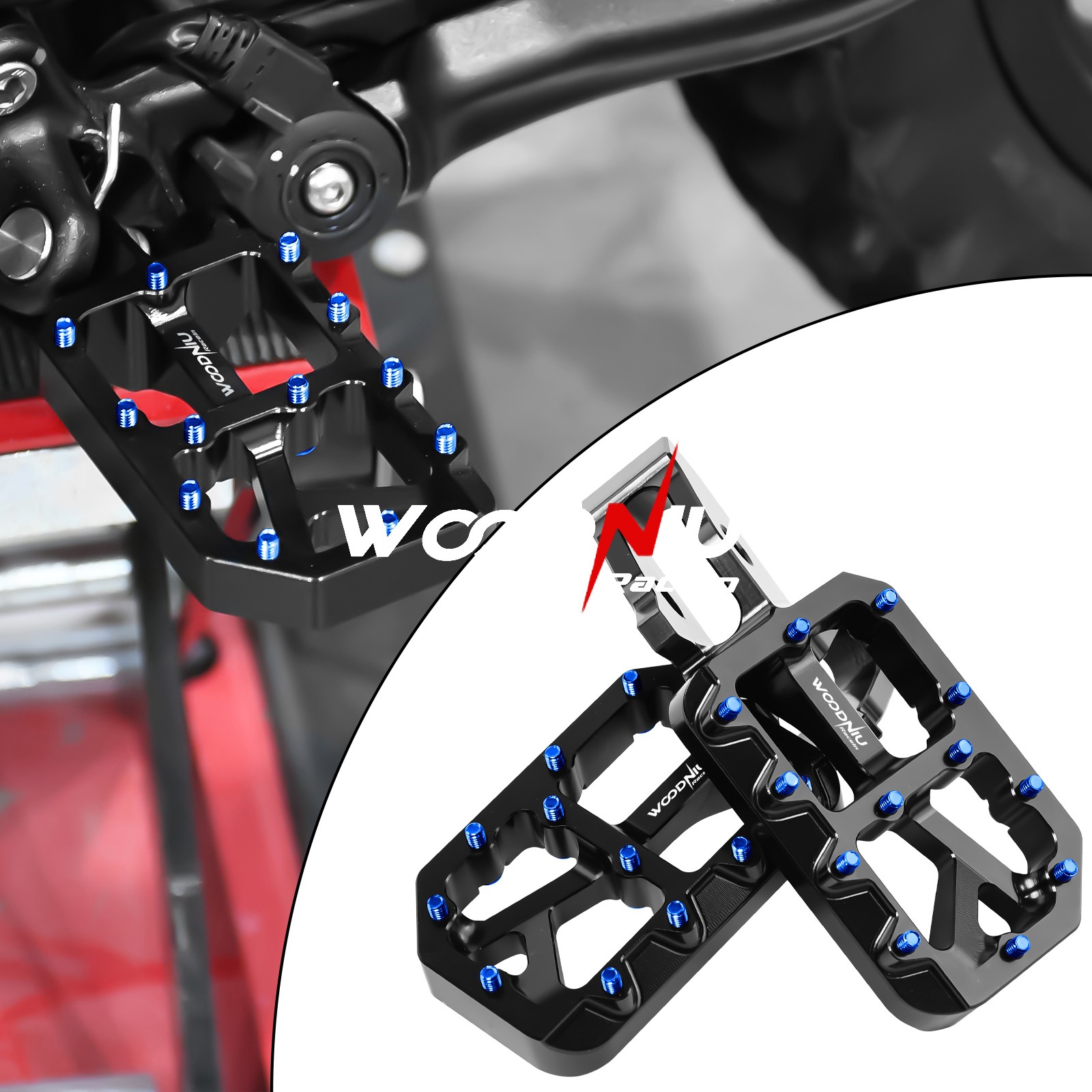 CNC Aluminum Alloy Wider Footpegs Foot Pegs for Surron Ultra Bee Non-slip Spikes