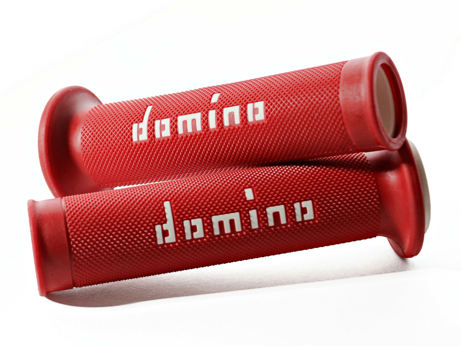 A010 Domino Red & White XM2 Motorcycle Race Grips Track Bike Streetfighter