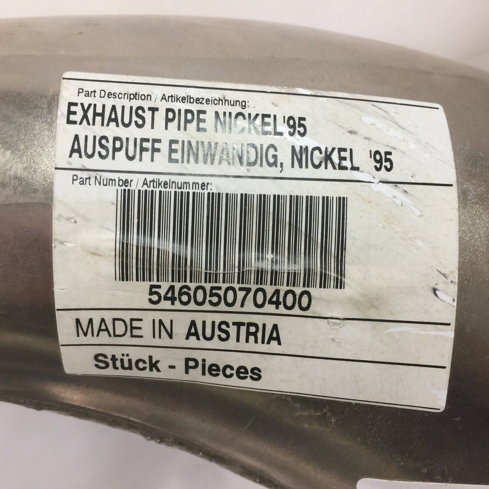 KTM 250 SX EXC 1995 Stock OEM Pipe Nickel Finish Motocross