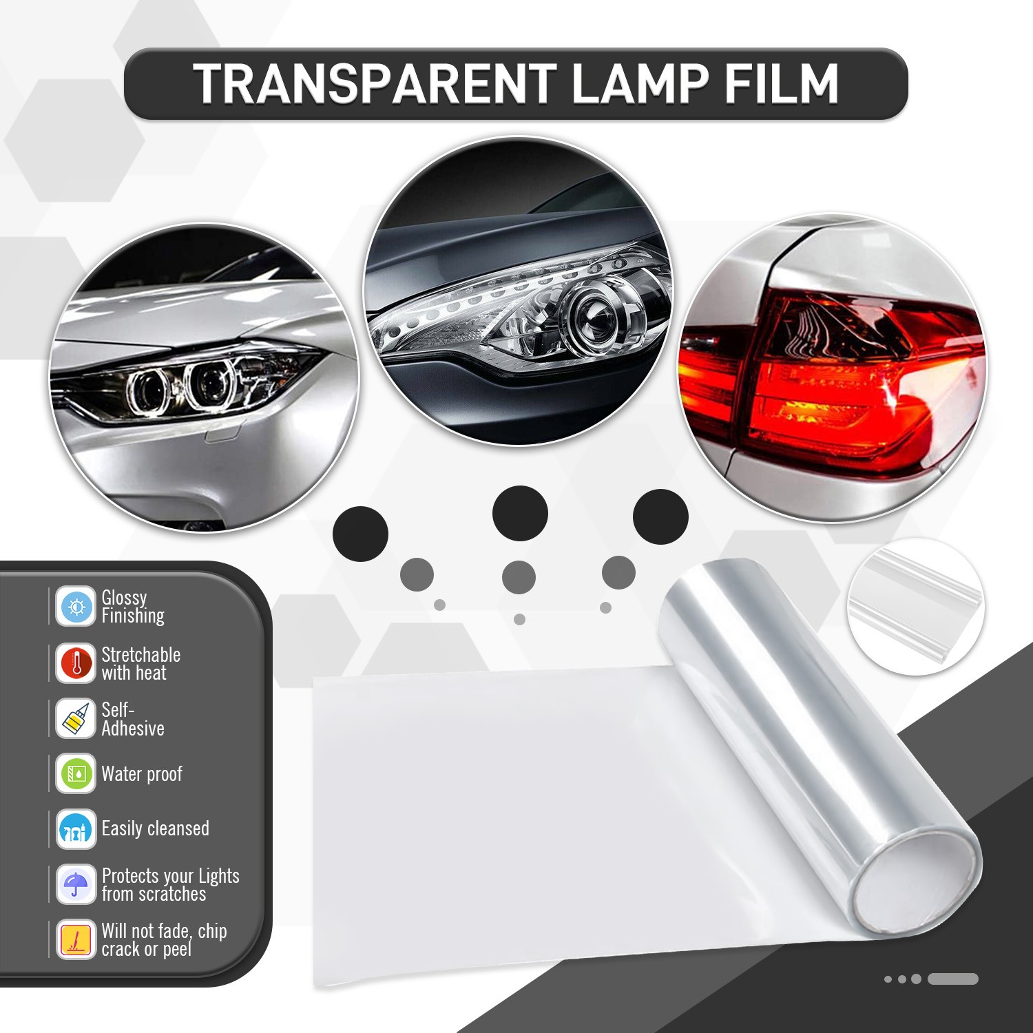 Durable Light Tint Film Motorcycle Accessories Protection and Easy Installation