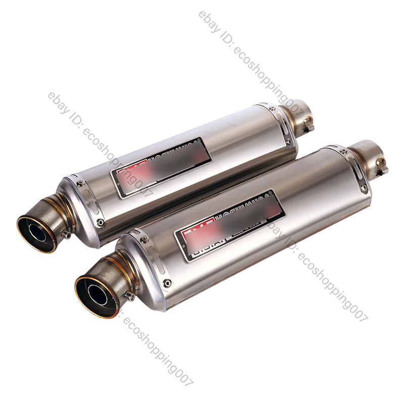 310 370 440mm Motorcycle Exhaust Tail Pipe Slip On 51mm Muffler Silencer Baffle
