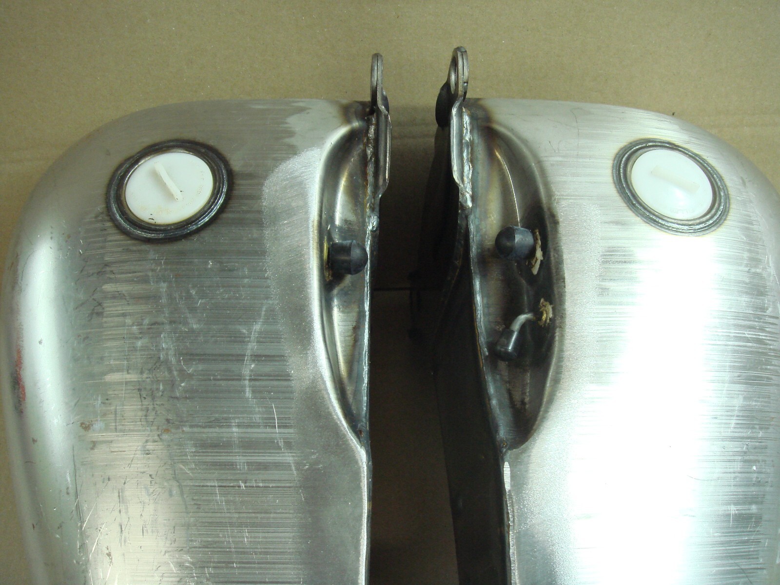 Harley Gas Tank Split Softail 1984-1999 Raw Steel Left Petcock V-Twin 38-0152 X1